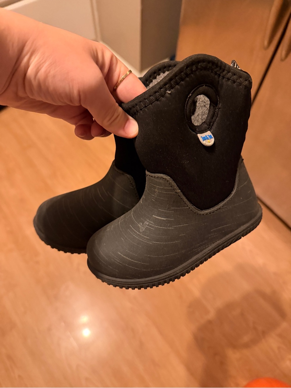 Jan & Jul Black Winter Boots with Pull-On Handles in 8T
